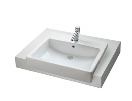 TOTO卫浴-半嵌入式方形陶瓷台盆LW713B/CB W:600*d:500 mm